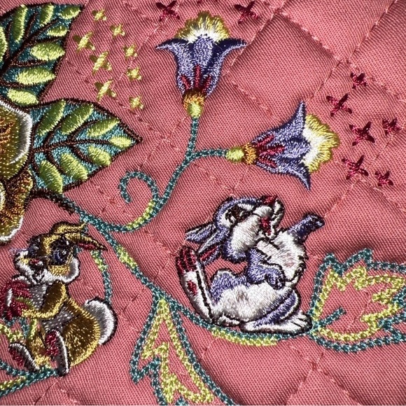 Vera Bradley Disney Bambi Small Vera Coral Tote Bag & RFID Wristlet w/Embroidery - Picture 9 of 14